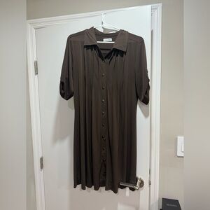Calvin Klein Brown Button Dress
